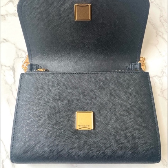 New Tory Burch Emerson Convertible Wallet on Chain Black - Picture 7 of 9